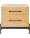 Safavieh Couture Chandri Vegan Leather Wrapped Handle Nightstand In Brown
