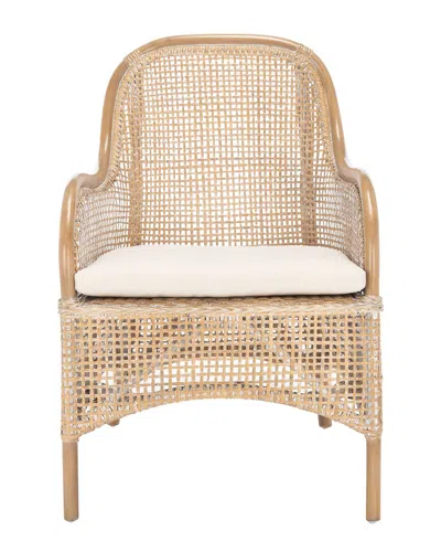 Safavieh Couture Charlie Rattan Accent Chair W/ Cushion In Brown