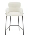 Safavieh Couture Charlize Velvet Counter Stool In White