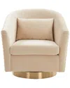 Safavieh Couture Clara Quilted Swivel Chair In Cream