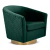 Safavieh Couture Clara Quilted Swivel Tub Chair In Emerald