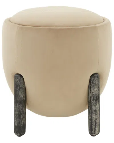 Safavieh Couture Clarabella Upholstered Ottoman In Gold