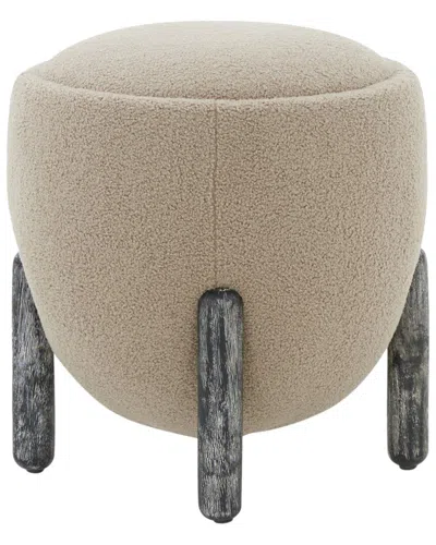 Safavieh Couture Clarabella Upholstered Ottoman In Neutral