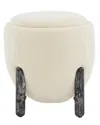 Safavieh Couture Clarabella Upholstered Ottoman In White