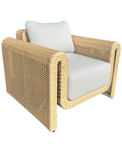 Safavieh Couture Cleandra Wicker Patio Chair In Brown