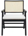 Safavieh Couture Colette Rattan Accent Chair In Black
