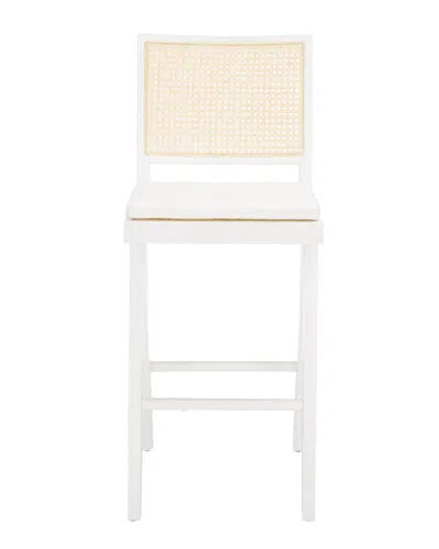 Safavieh Couture Colette Rattan Bar Stool In White