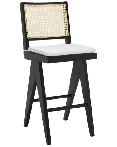 Safavieh Couture Colette Rattan Barstool In Black