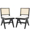 Safavieh Couture Colette Set Of 2 Rattan Dining Chairs In Black
