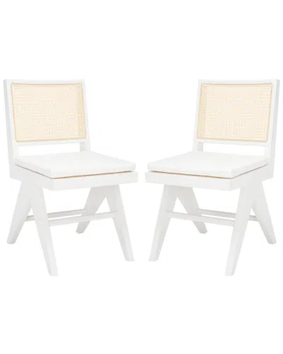 Safavieh Couture Colette Set Of 2 Rattan Dining Chairs In White