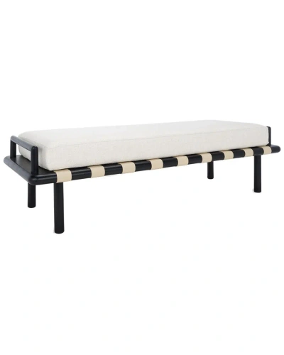 Safavieh Couture Constantine Teak Bench In Black