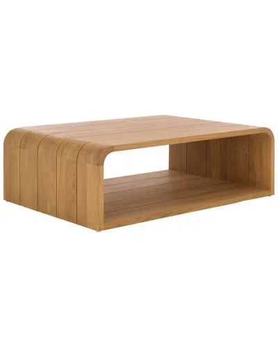 Safavieh Couture Cove Teak Outdoor Coffee Table In Brown