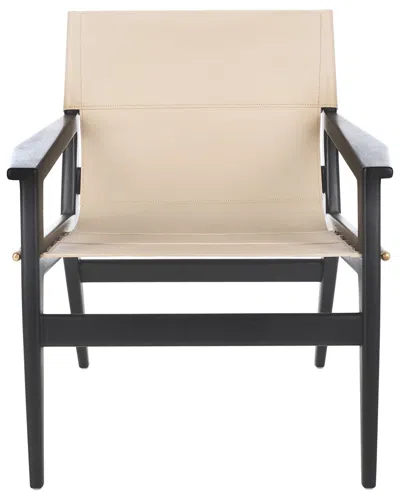 Safavieh Couture Culkin Leather Sling Chair In Black