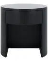 Safavieh Couture Daiya Round 1 Drawer Wood Nightstand In Black