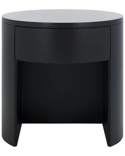 Safavieh Couture Daiya Round 1 Drawer Wood Nightstand In Black