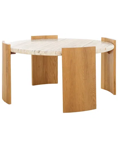SAFAVIEH COUTURE SAFAVIEH COUTURE DAMARCUS TRAVERTINE TOP COFFEE TABLE