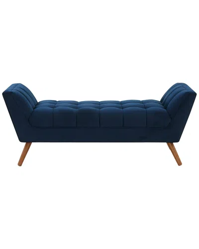 Safavieh Couture Damian Tufted Bench In Blue