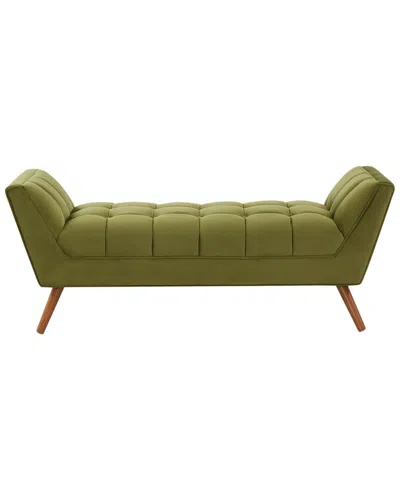 Safavieh Couture Damian Tufted Bench In Green