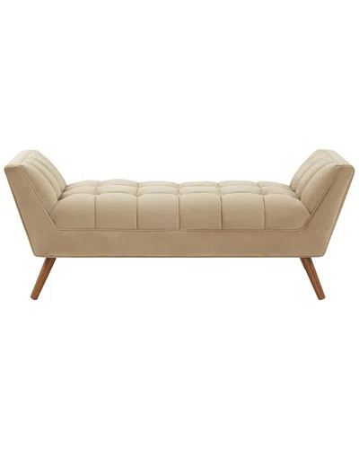 Safavieh Couture Damian Tufted Bench In Brown
