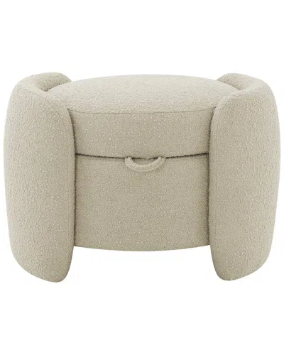 Safavieh Couture Danianna Boucle Ottoman In Neutral