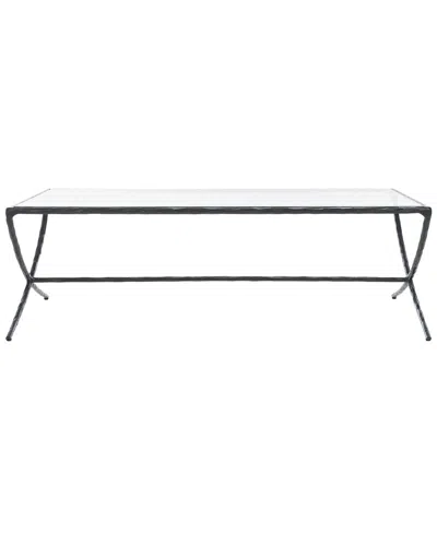 Safavieh Couture Debbie Rectangle Metal Coffee Table In Brown