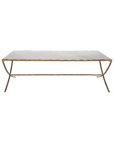 Safavieh Couture Debbie Rectangular Metal Coffee Table In White