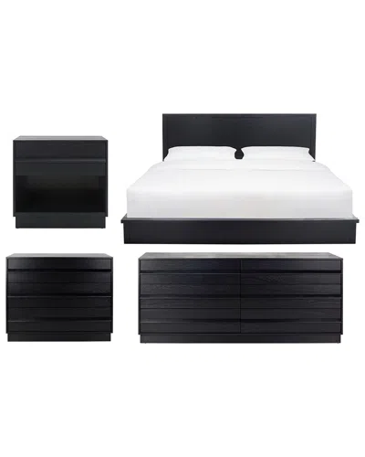 Safavieh Couture Deirdra 1-drawer Wood Nightstand In Black