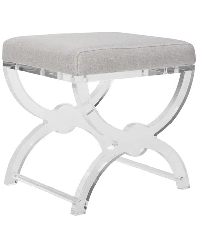 Safavieh Couture Delfina Acrylic Ottoman In Gray