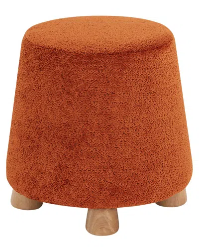Safavieh Couture Denison Round Chenille Ottoman In Red