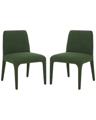 Safavieh Couture Derrick Boucle Dining Chair In Green