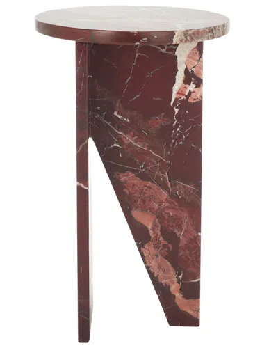Safavieh Couture Devlin Marble Drink Table In Brown