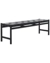 Safavieh Couture Devnie Woven Leather Bench In Black