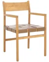 Safavieh Couture Devnie Woven Leather Dining Chair In Brown