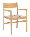 Safavieh Couture Devnie Woven Leather Dining Chair In Brown