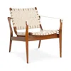Safavieh Couture Dilan Leather Safari Chair In White/light Brown