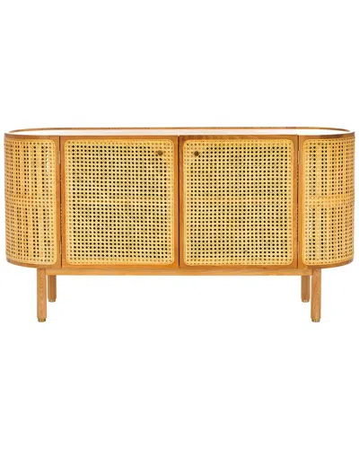 Safavieh Couture Dolly Cane And Wood Sideboard In Brown