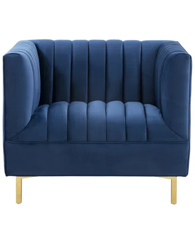 Safavieh Couture Doris Velvet Club Chair In Navy