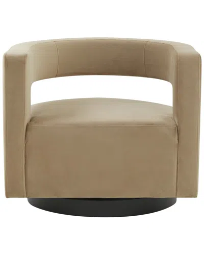 Safavieh Couture Edgar Velvet Swivel Chair In Brown