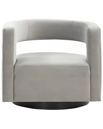 Safavieh Couture Edgar Velvet Swivel Chair In Grey