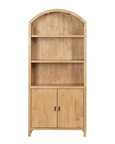 Safavieh Couture Elladora Ribbed Wood Bookcase In Brown