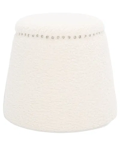 Safavieh Couture Ellerose Ottoman In Ivory