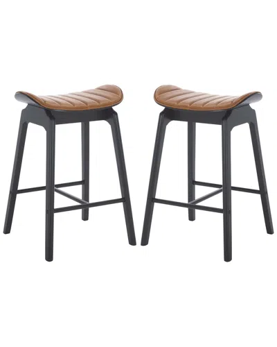 Safavieh Couture Elline Wood Counter Stool In Black