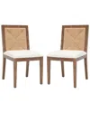 Safavieh Couture Emilio Set Of 2 Woven Dining Chairs In Brown