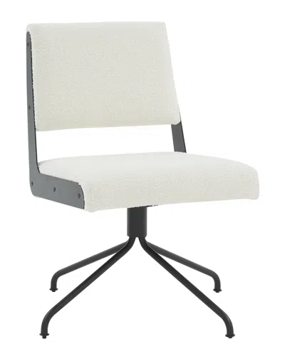 Safavieh Couture Emmeline Ivory & Black Swivel Office Chair In White