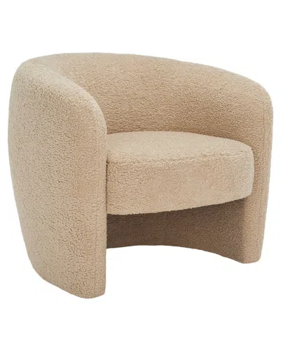 Safavieh Couture Everly Barrel Back Accent Chair In Brown