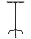 Safavieh Couture Fabrianna Marble Top Drink Table In Black