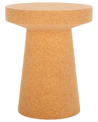 Safavieh Couture Fernanda Cork Drink Table In Neutral