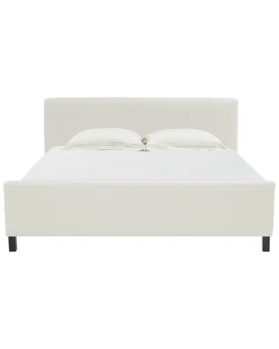 Safavieh Couture Finney Upholstered King Bed In White