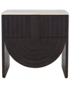 Safavieh Couture Floris Travertine Top Nightstand In Black