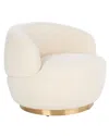 Safavieh Couture Flynn Faux Lamb Wool Swivel Chair